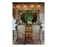 Szecessziós posztamens, szobortartó, virágtartó.