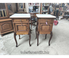 Barokk márványlapos éjjeli szekrény 2 db