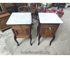 Barokk márványlapos éjjeli szekrény 2 db