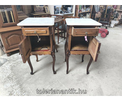 Barokk márványlapos éjjeli szekrény 2 db