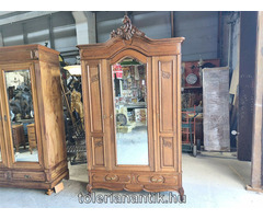 Barokk kétajtós akasztós polcos tükrös szekrény