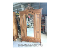 Barokk kétajtós akasztós polcos tükrös szekrény