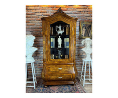 Restaurált Barokk intarziás vitrin, könyvszekrény.