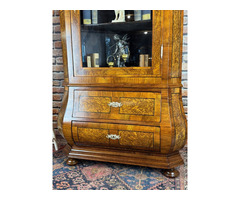 Restaurált Barokk intarziás vitrin, könyvszekrény.