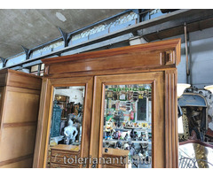 Kétajtós ónémet tükrös polcos akasztós szekrény