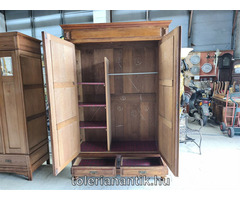 Kétajtós ónémet tükrös polcos akasztós szekrény