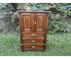 Gyönyörű Antik Ónémet Pillér szekrény/Cabinet/Nagyon jó állapotban. Cca 1880!