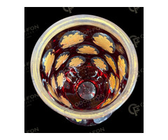 Bécsi rózsás biedermeier talpas kehely