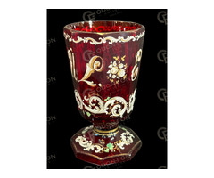 „Emlékül” feliratos biedermeier talpas kehely