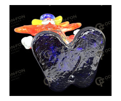 Kék sapkás, álló bohóc figura – kisplasztika