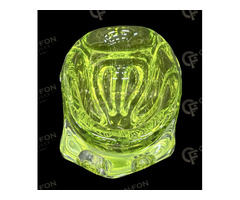 Színtelen–uránsárga üveg kínáló