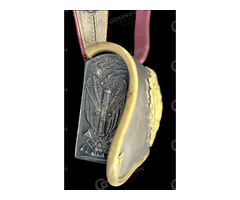 Osztrák–magyar lovassági tiszti ezüst töltény-, patrontáska (kartus) vállszíjjal