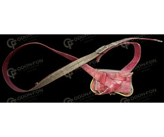 Osztrák–magyar lovassági tiszti ezüst töltény-, patrontáska (kartus) vállszíjjal