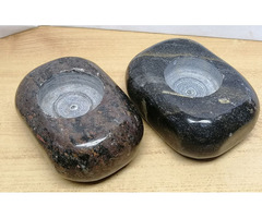 Modern mécsestartó gránit kőből, párban. kézműves alkotás