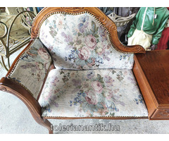 Neobarokk telefonos ülőge virágmintás gobelin kárpittal