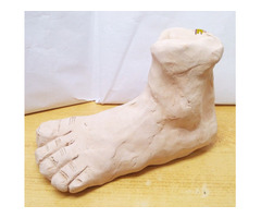 Lábfej tanulmány terrakotta absztrakt kézműves szobor