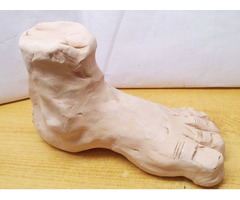 Lábfej tanulmány terrakotta absztrakt kézműves szobor