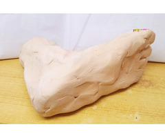 Lábfej tanulmány terrakotta absztrakt kézműves szobor