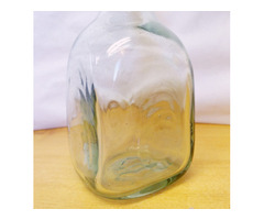 Antik huta fütyülős pálinkás palack, horpasztott oldalú igényesen megmunkált darab