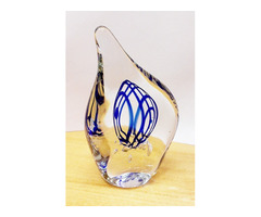 Art deko kristályüveg asztali levélnehezék, gyűjteménybe való darab