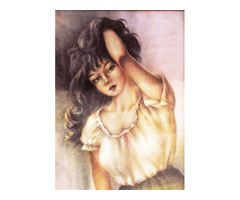 Régiség műtárgy. Végh Gyula festménye: Egzotikus szépség dús hajkoronával