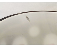 BOHEMIA bordó, stílusos, medalionos pohár biedermeier stílusban, apró hibával