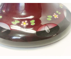 BOHEMIA bordó, stílusos, medalionos pohár biedermeier stílusban, apró hibával