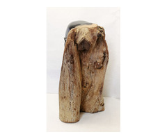 Befejezetlen faragott keményfa szobor, egyedi egzotikus kézműves ritkaság