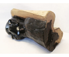 Befejezetlen faragott keményfa szobor, egyedi egzotikus kézműves ritkaság