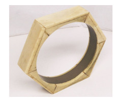 Hatszög forma, egzotikus csontlapokból összeállított karperec Indiából