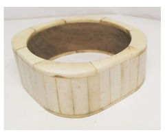 Indiai kézműves munka Egzotikus csont karperec rózsafa gyűrűvel