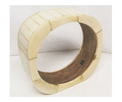 Indiai kézműves munka Egzotikus csont karperec rózsafa gyűrűvel