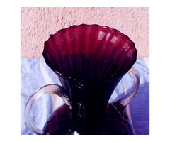 Ametisztlila kétfüles kancsó Empoli Italy, dekoratív ritkaság a vitrinedbe