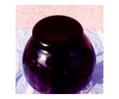 Ametisztlila kétfüles kancsó Empoli Italy, dekoratív ritkaság a vitrinedbe