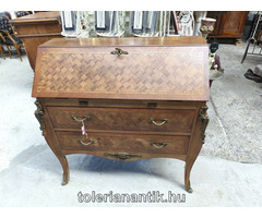 Intarziás rézveretes kétfiókos írószekreter