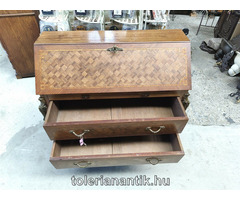 Intarziás rézveretes kétfiókos írószekreter