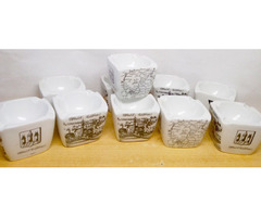 Bavaria négy oldalán mintázott porcelán hamuzó edényke készlet 10db. egyben