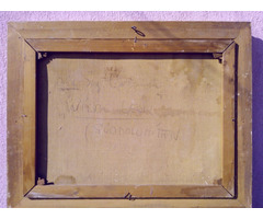 Patak a déli dolomitoknál, romantikus tájkép Németországból olaj-vászon szignálva, keretezve