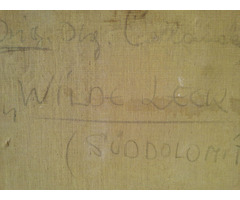 Patak a déli dolomitoknál, romantikus tájkép Németországból olaj-vászon szignálva, keretezve