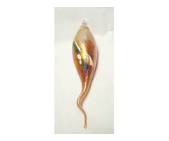 Huta cseppforma. Óriás narancsos színű karácsonyfa függeszték. Antik Muránói kézműves munka