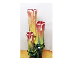 Antik, régiség: Majolika váza három szál virágnak, egyedi sorszámozott darab