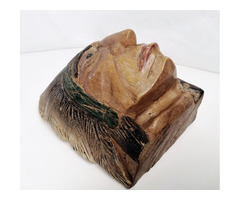 Tecumseh Indián törzsfőnök, természetes keményfa szobor egzotikus ritkaság