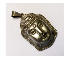 Antik Indiai ékszer. Ezüstözött Buddha üreges medál