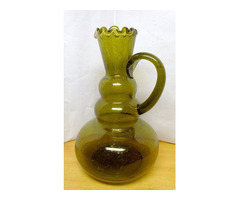 Antik buborék zárványos üvegkancsó a 19. század elejéről, Waldglas