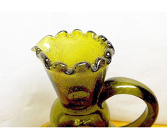 Antik buborék zárványos üvegkancsó a 19. század elejéről, Waldglas