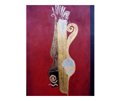 Modern páros absztrakt festmény kompozíció Olaszországból. Antik Görög hatású ritkaság