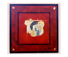 Modern absztrakt festmény kompozíció Olaszországból. Barokk hatású ritkaság