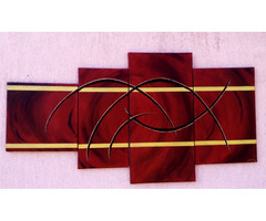 Modern absztrakt festmény kompozíció Olaszországból. 4db. kép egyben