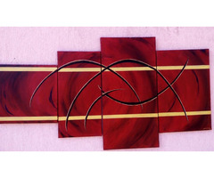 Modern absztrakt festmény kompozíció Olaszországból. 4db. kép egyben