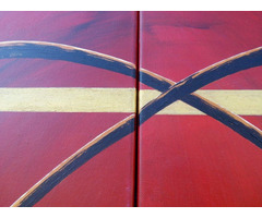 Modern absztrakt festmény kompozíció Olaszországból. 4db. kép egyben